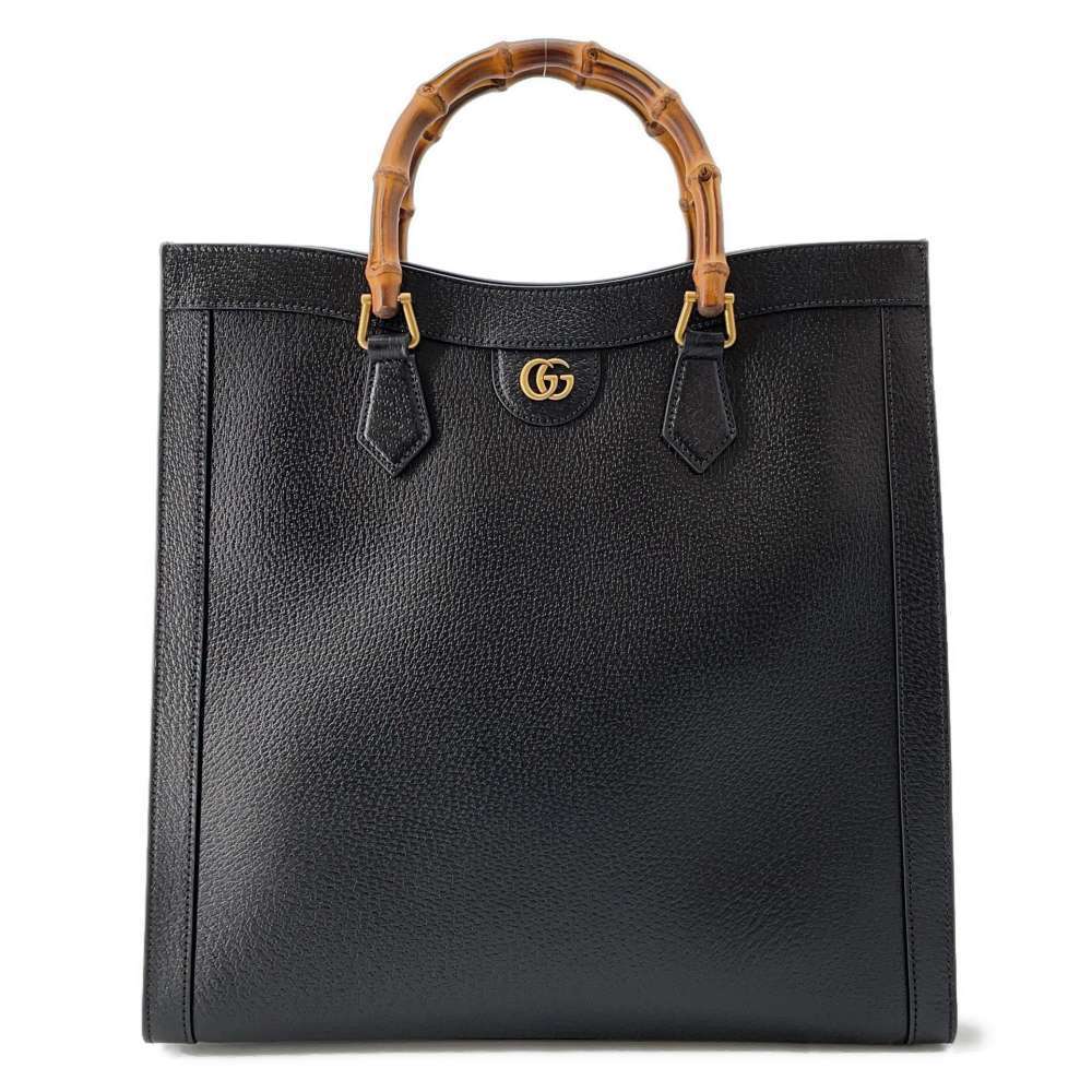 Gucci Diana Bamboo Leather Tote Bag Black - Picture 1 of 13